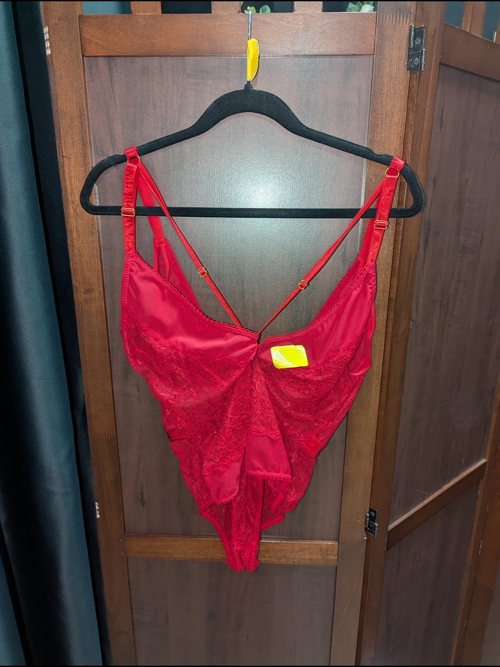 Fashion Nova Red Lace & Satin Teddy